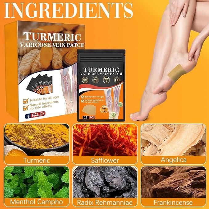 Turmeric Instant Relief – Varicose Veins Patch (Pack of 12 Patches)