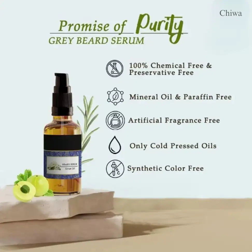 Anti Grey Beard Serum Oil - For Premature Greying and Restore Natural Beard Color