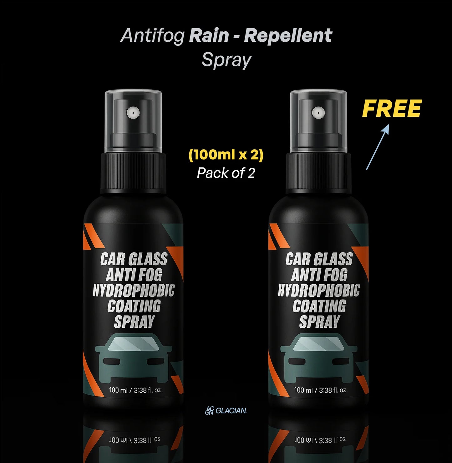 Car Glass Anti- Fog Hydrophobic Coating 100ML 🔥 Buy 1 Get 1 Free 🔥